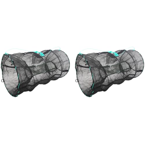 Proberos® 2 Pack Fishing Net Lobster Crab Trap Fish Basket Collapsible Portable Cage Keep Net for Crayfish 12.6X20.1inches 2PCS Proberos® 2 Pack Fishing Net Lobster Crab Trap Fish Basket Collapsible Portable Cage Keep Net for Crayfish 12.6X20.1inches 2PCS